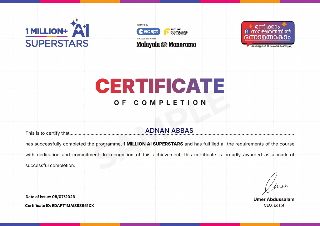 Sample Certificate of Completion
